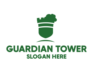 Green Castle Garden Shield  logo design