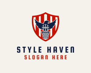 Basketball Court - Eagle Basketball Hawk logo design