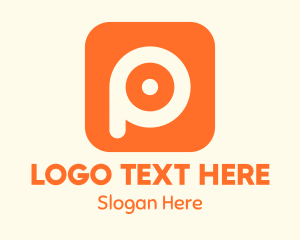 Camera Lens - Orange Photo Editing App logo design