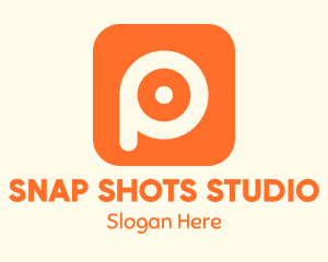 Camera Lens - Orange Photo Editing App logo design
