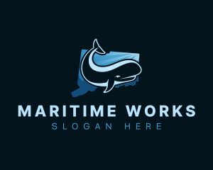 Marine Whale Connecticut logo design