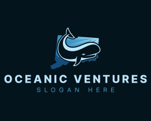 Marine Whale Connecticut logo design