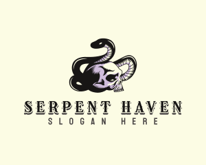 Snake Serpent Skull logo design