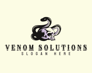 Snake Serpent Skull logo design