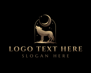 Veterinarian - Moon Wolf Animal logo design