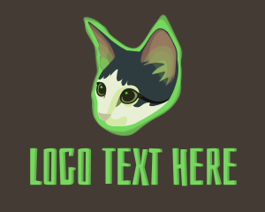 Glow - Glowing Cat Animal logo design