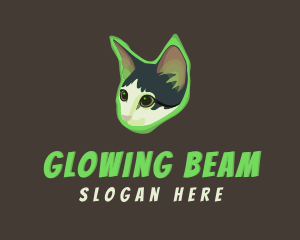 Glowing Cat Animal logo design