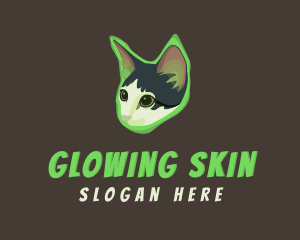 Glowing Cat Animal logo design