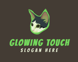 Glowing Cat Animal logo design