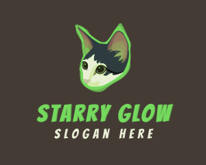 Glowing Cat Animal logo design