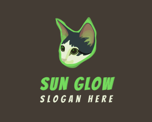 Glowing Cat Animal logo design