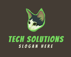 Animal Rescue - Glowing Cat Animal logo design