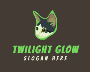 Glowing Cat Animal logo design