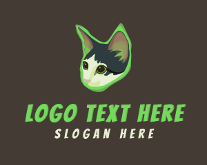 Radioactive - Glowing Cat Animal logo design