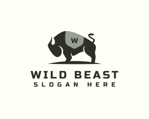 Wild Bison Buffalo logo design