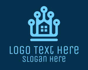 System - Digital Blue House logo design