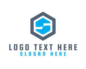 Black Hexagon - Hexagon Industrial S logo design