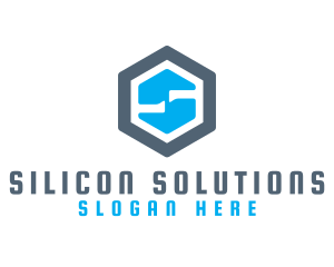 Silicon - Hexagon Industrial S logo design