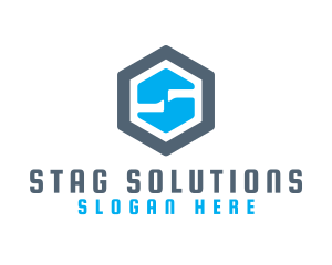 Hexagon Industrial S logo design