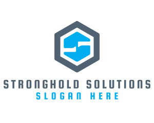 Hexagon Industrial S logo design