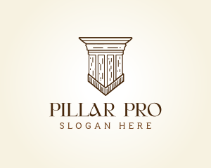 Minimalist Pillar Column logo design