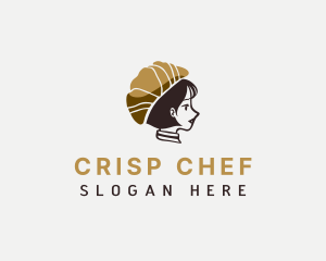 Croissant Woman Hat logo design