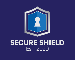 Guard - Metallic Keyhole Shield logo design