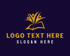 University - People Book Learning logo design
