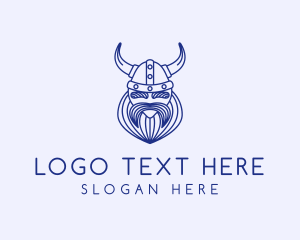 Horns - Bearded Viking Warrior logo design