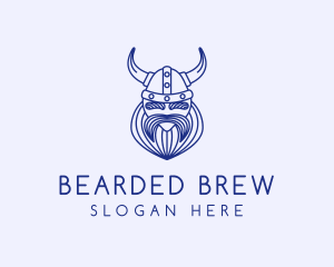 Bearded Viking Warrior logo design