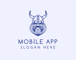 Helmet - Bearded Viking Warrior logo design