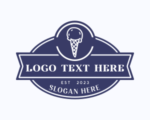 Ice Cream - Sweet Ice Cream Cone logo design