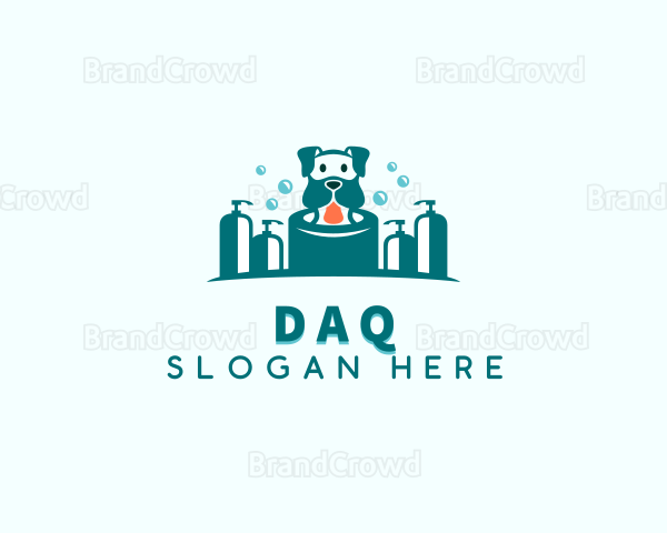 Shampoo Dog Grooming Logo