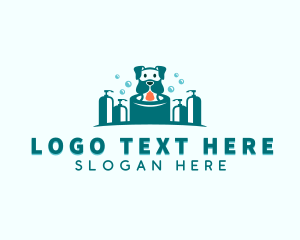 Vet - Shampoo Dog Grooming logo design
