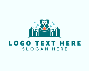 Pet Care - Shampoo Dog Grooming logo design