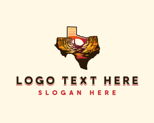 Map - Texas Sunset Canyon logo design