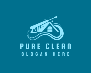 Housekeeping Pressure Washer Cleaning logo design