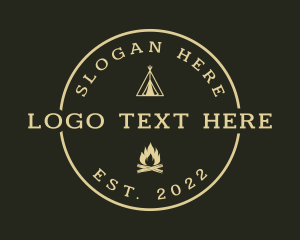 Boy Scout - Camping Tent Bonfire logo design