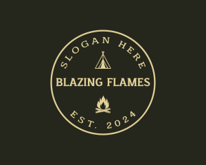 Bonfire - Camping Tent Bonfire logo design