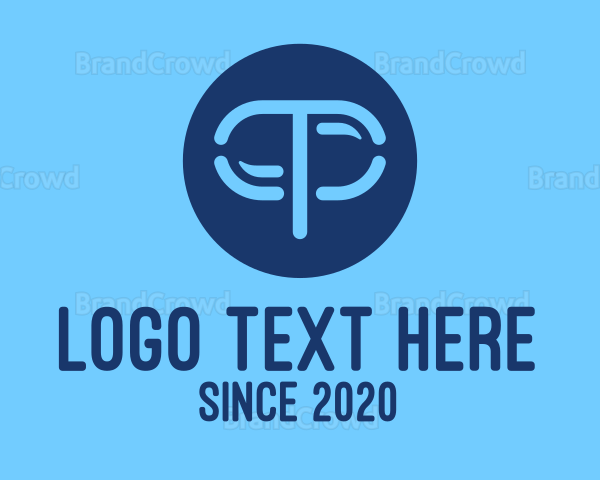 Blue Pharmacy Letter T Logo