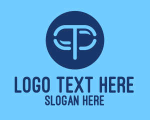 Blue Pharmacy Letter T Logo