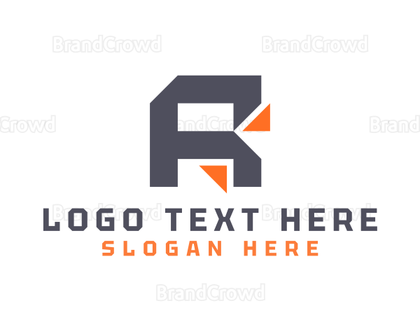 Industrial Geometric Letter R Logo