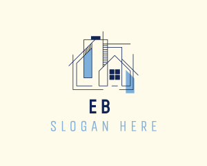Construction - Home Architecture Plan logo design