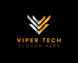 Modern Tech Digital Letter V logo design