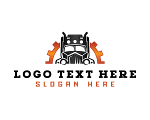 Courier - Trailer Truck Cargo logo design