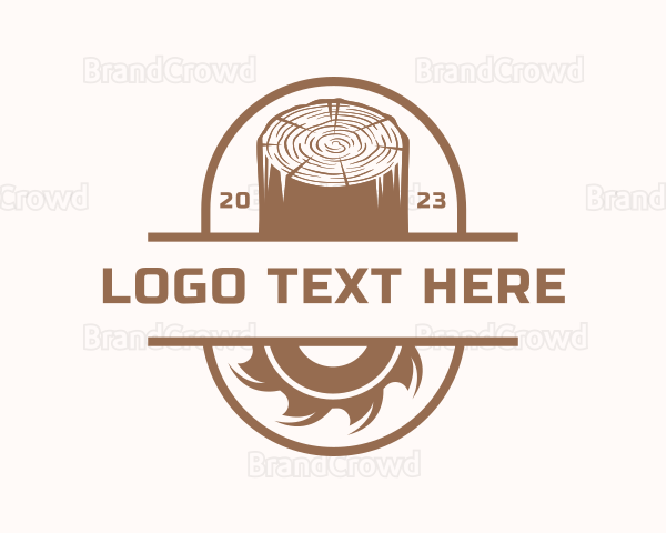 Lumberjack Logging Sawmill Logo