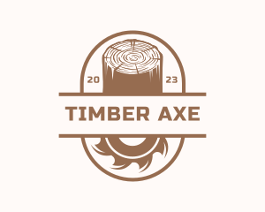 Lumberjack Logging Sawmill logo design