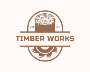 Sawmill - Lumberjack Logging Sawmill logo design