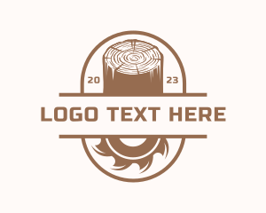 Lumberjack Logging Sawmill Logo