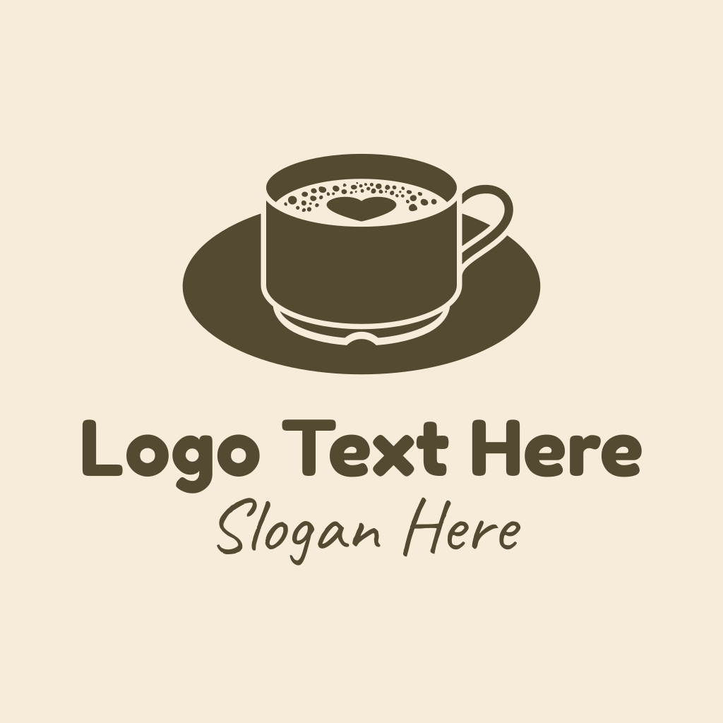 Brown Heart Coffee Froth Logo | BrandCrowd Logo Maker